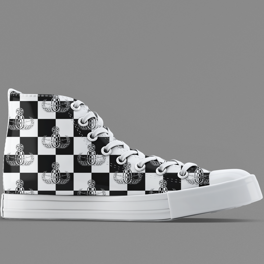High Tops - "EOD Checkered Flag" (Black & White)