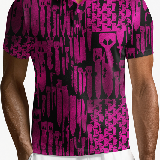 Print On Demand - Polo Shirt - "EOD Bomb Flag" (Pink on Black)