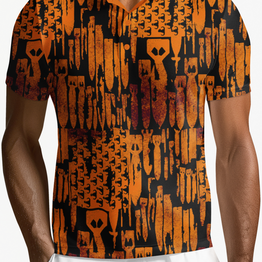 Print On Demand - Polo Shirt - "EOD Bomb Flag" (Orange on Black)