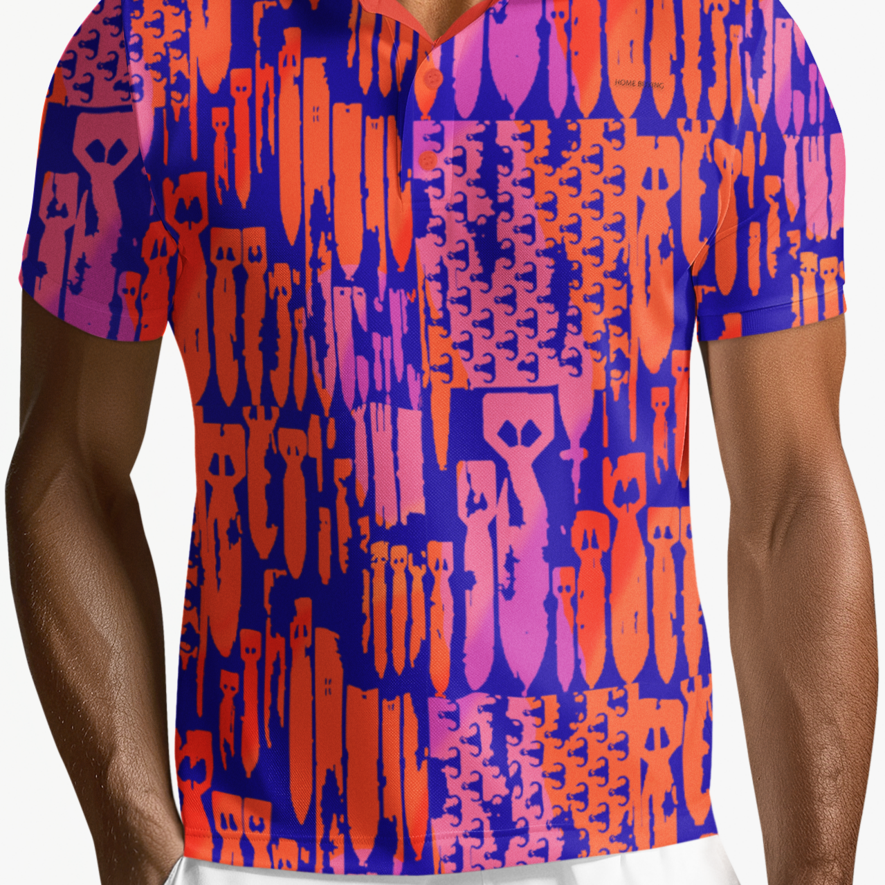 Polo Shirt - "EOD Bomb Flag" (Orange/Pink/Purple )