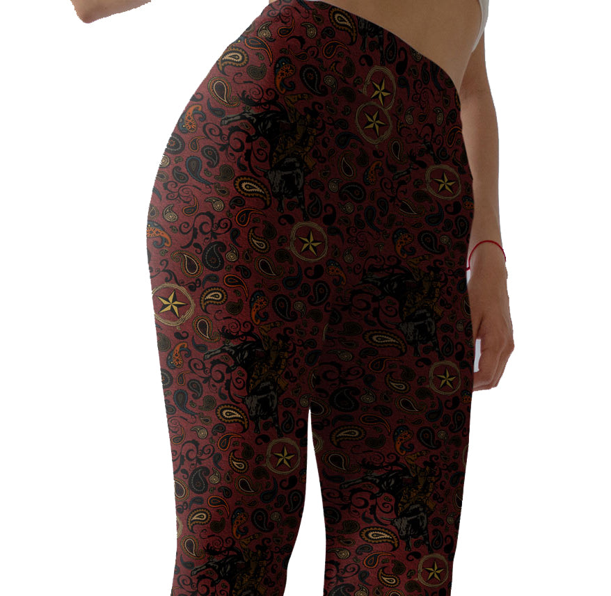 Bucking Bull Western Paisley Leggings