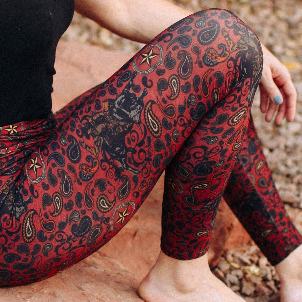 Bucking Bull Western Paisley Leggings