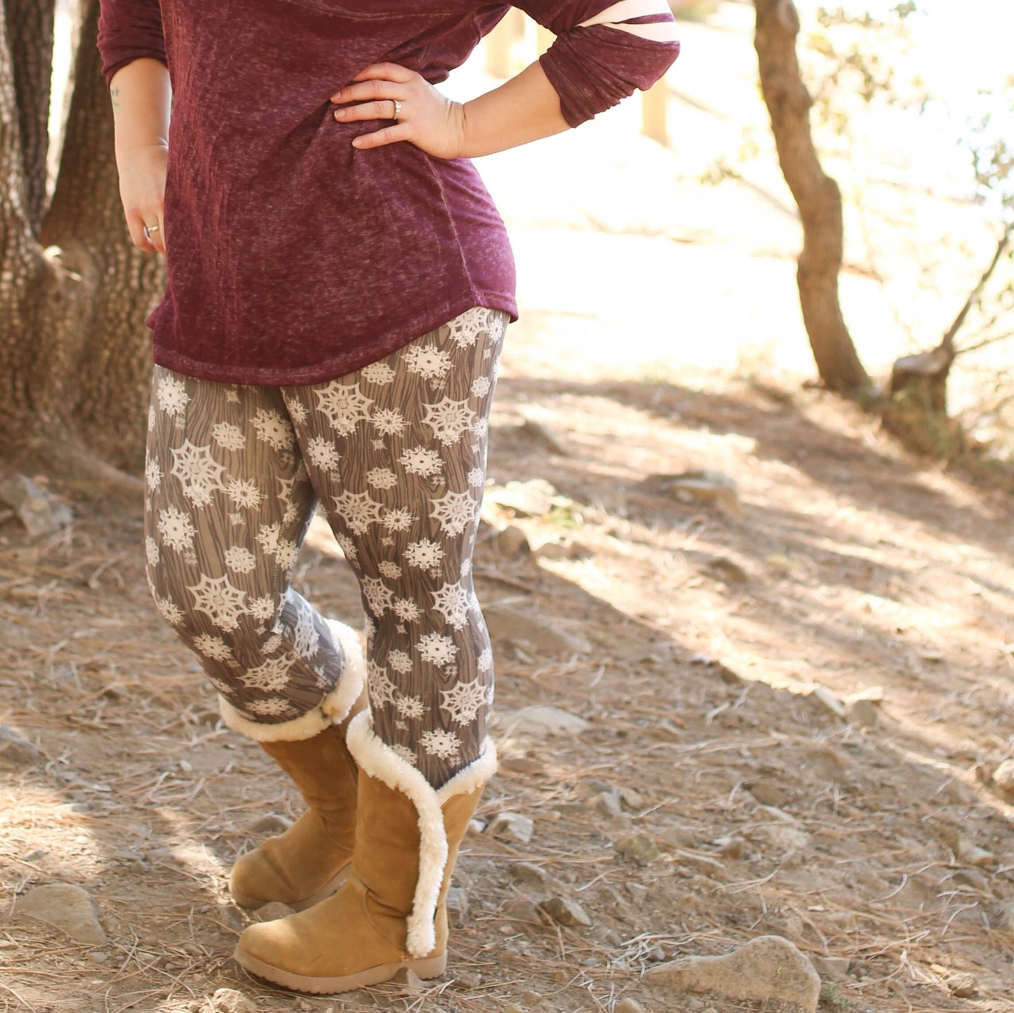 Grey Winter Leggings with POCKETS