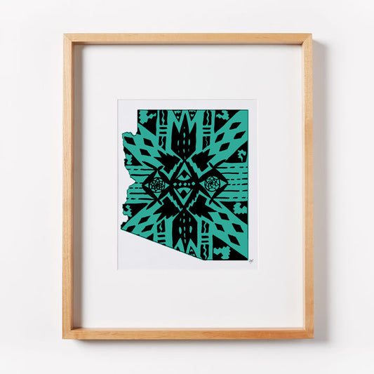 Aztec Arizona in Turquoise Print