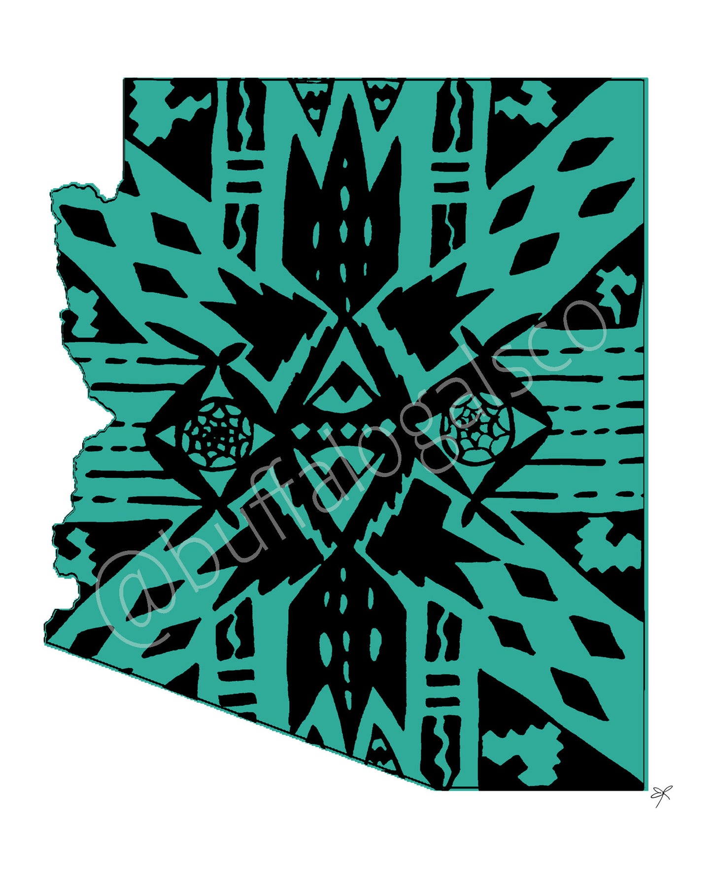 Aztec Arizona in Turquoise Print