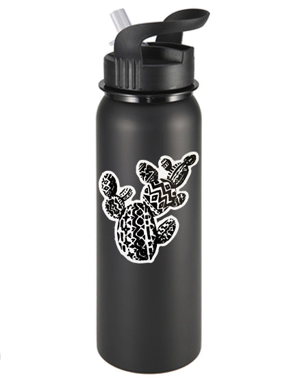 Aztec Prickly Pear B&W Vinyl Sticker/Decal