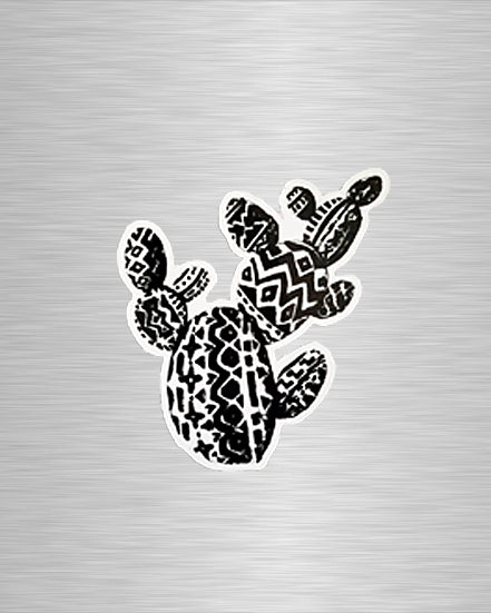 Aztec Prickly Pear B&W Vinyl Sticker/Decal