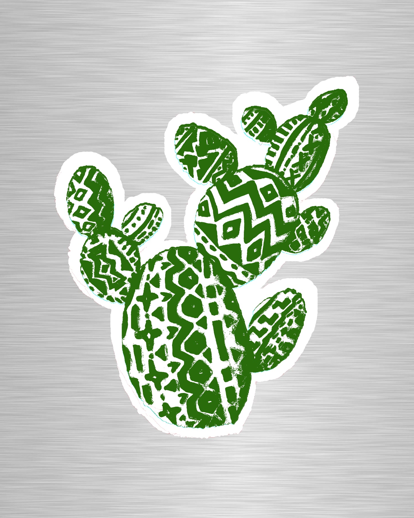 Aztec Prickly Pear Green Vinyl Sticker/Decal