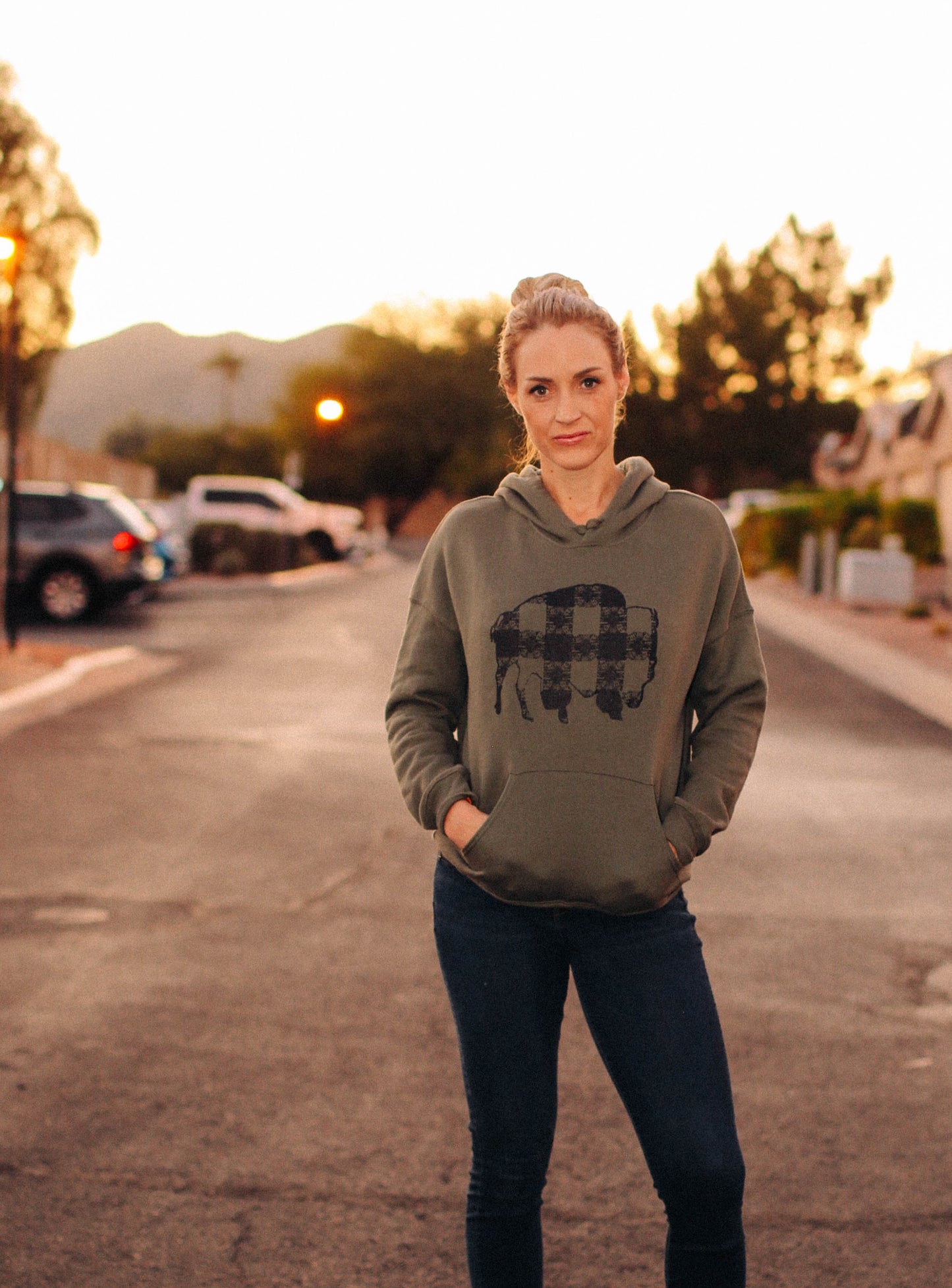 Buffalo Gals' Plaid Buffalo Hooded Sweat Shirt