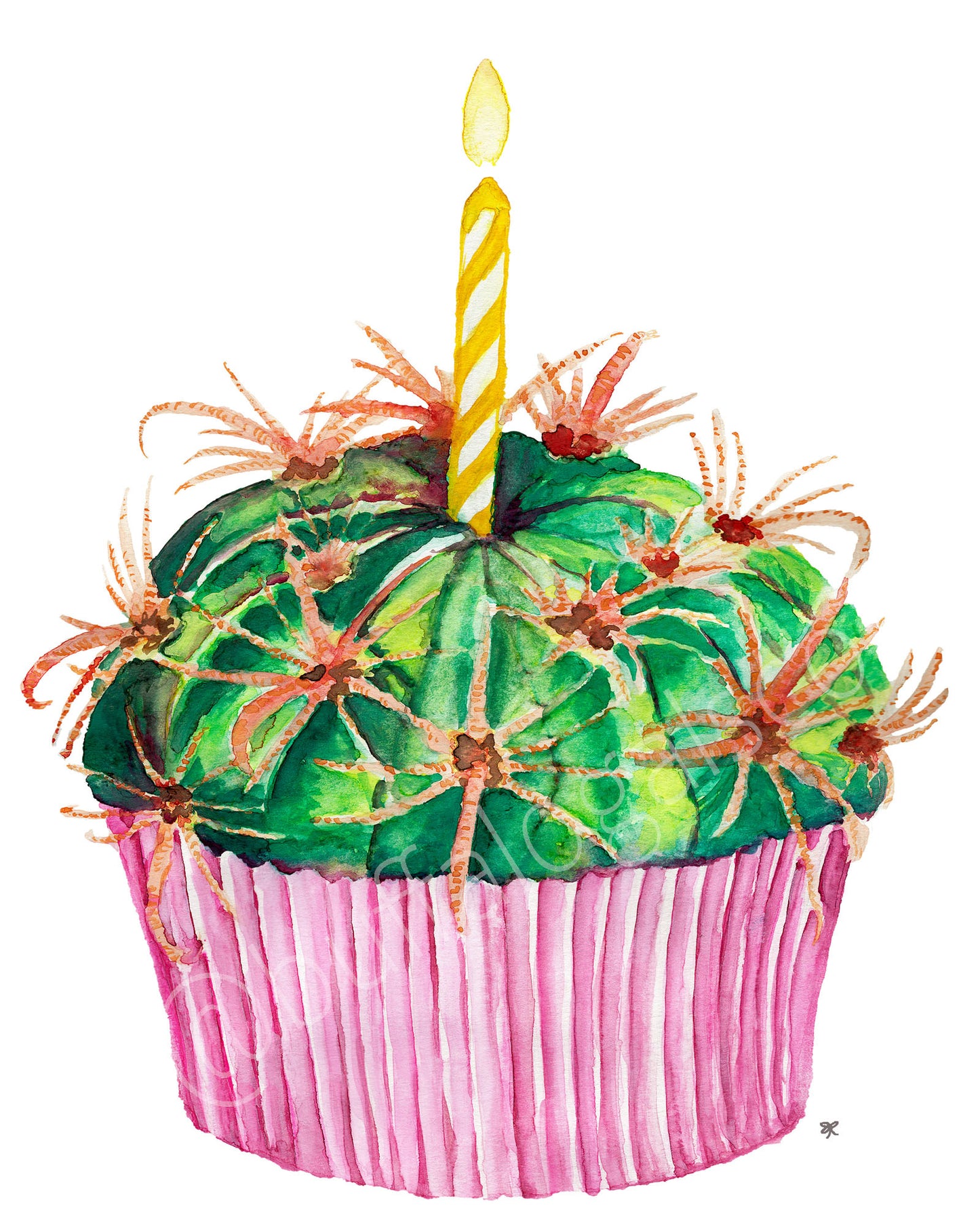 Cactus Cupcake Pink Print