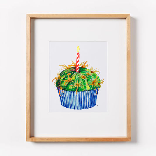 Cactus Cupcake Blue Print