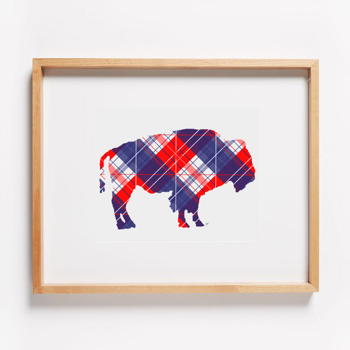 Red, White, and Buffalo Print