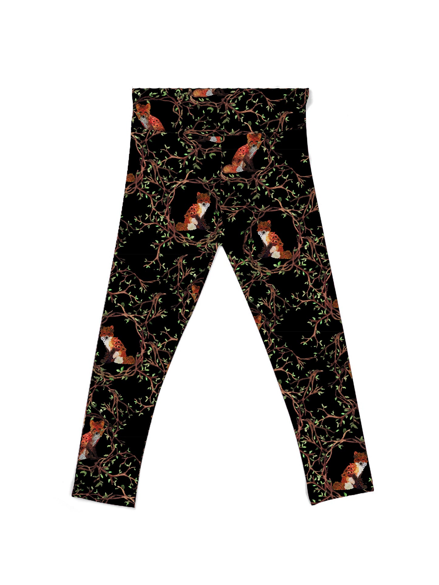 Floral Fox Youth Leggings