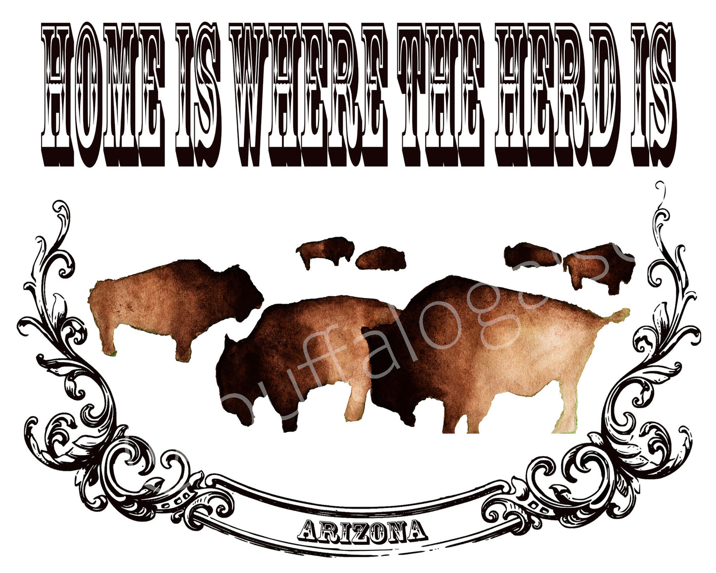 Home is Where the Herd is Print (Customize with your state name)