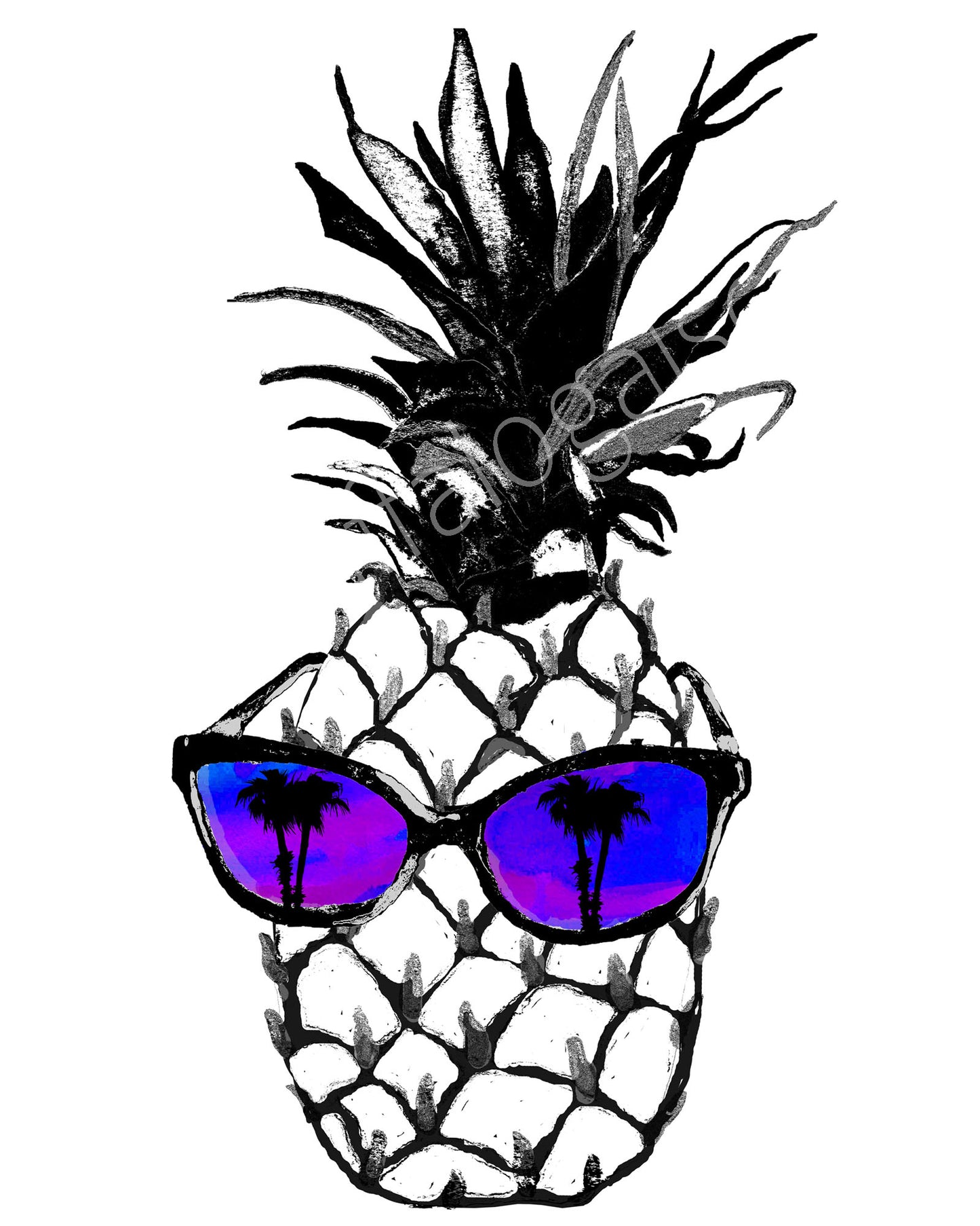 Hot Pineapple in Purple Print