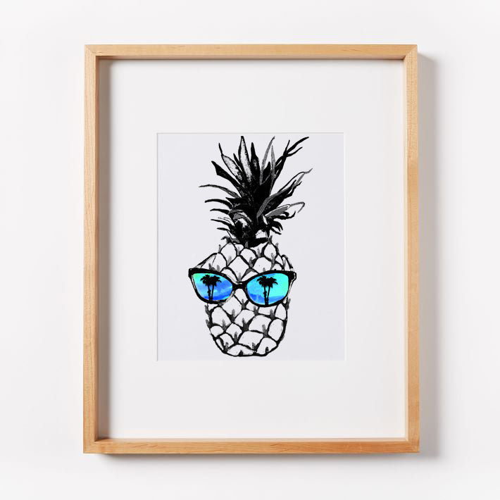 Hot Pineapple in Blue Print