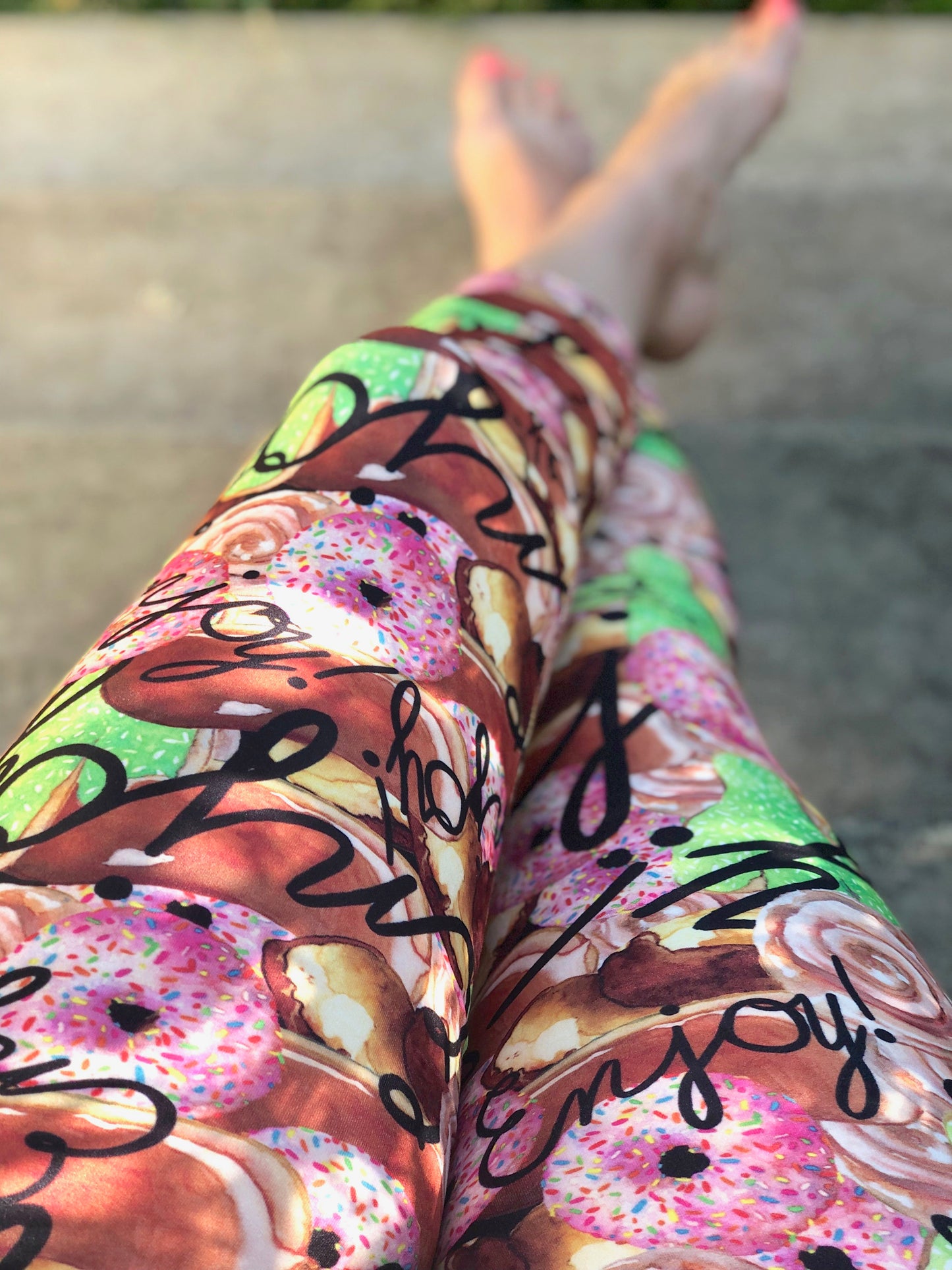Capri Leggings - "Enjoy All the Donuts"
