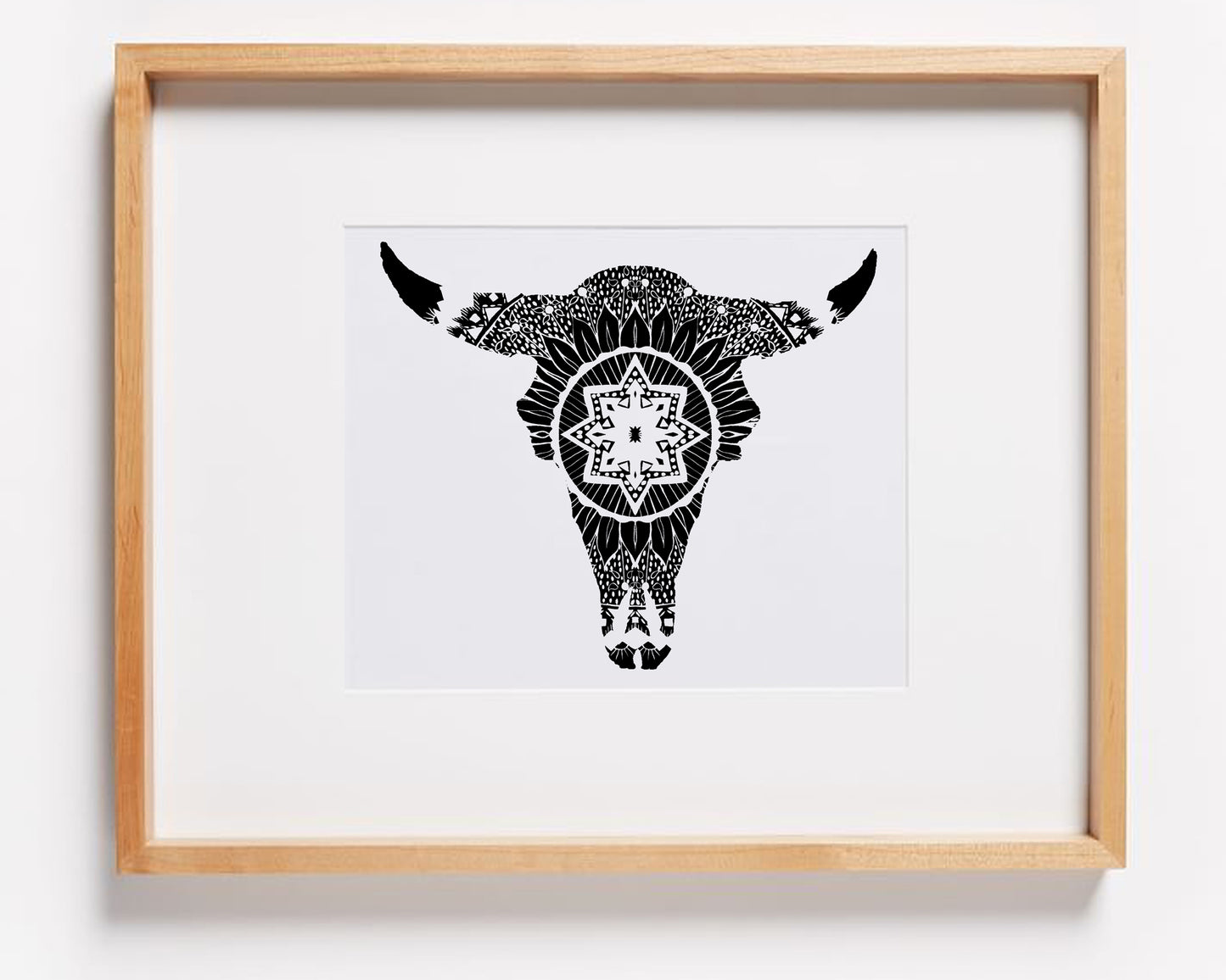 Mandala Buffalo Skull Print