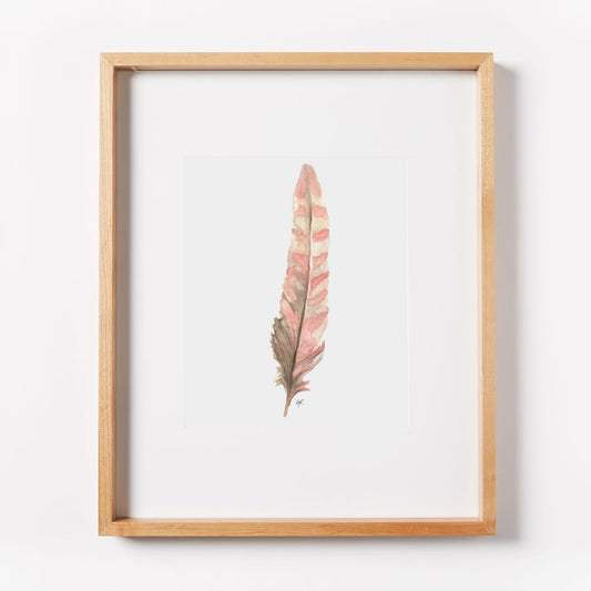 Pink Feather Print