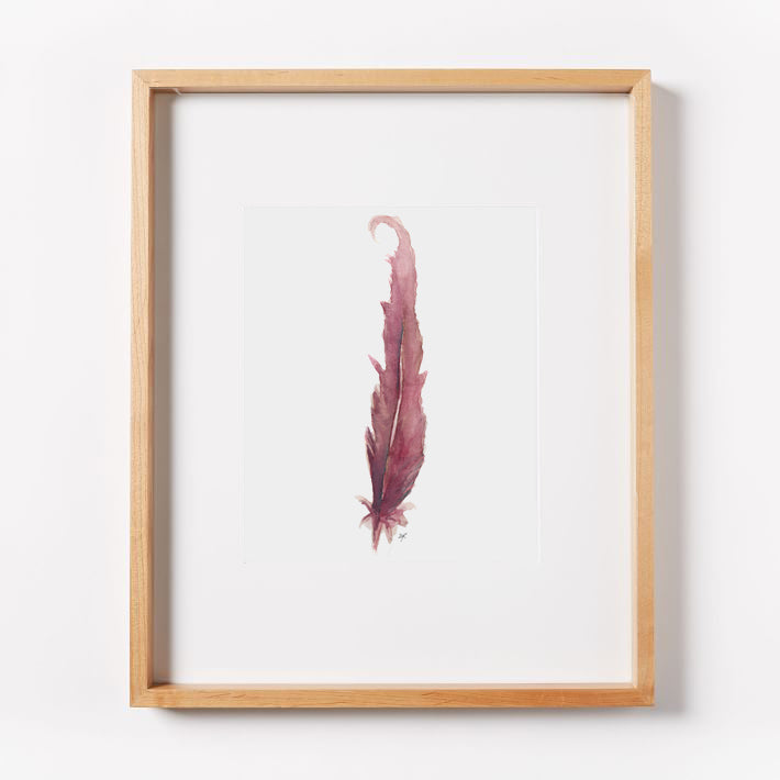 Plum Feather Print