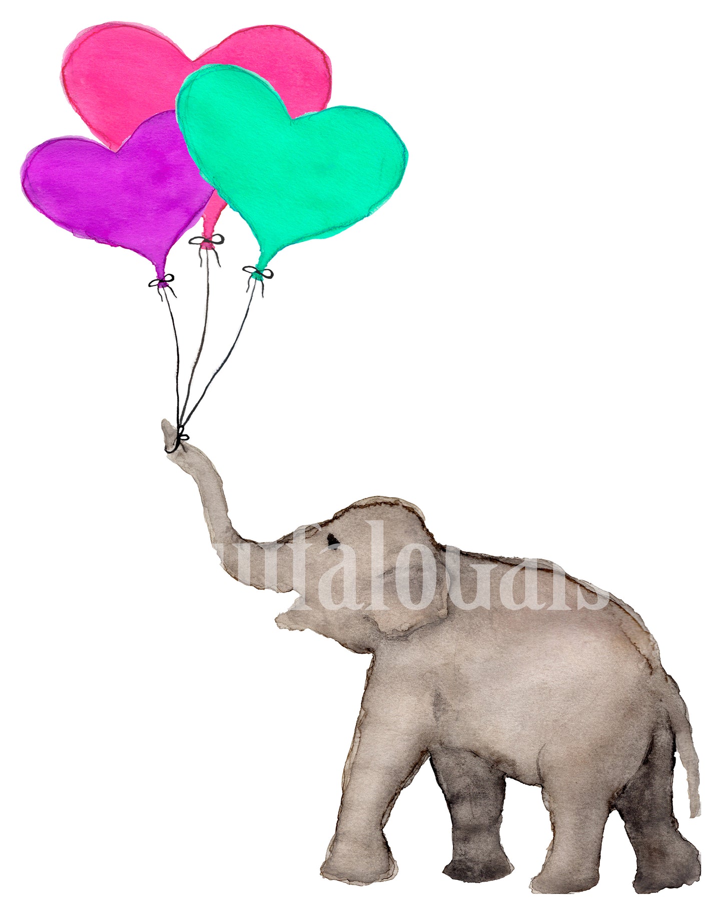 Pure Joy with Mint Balloon Bouquet Print