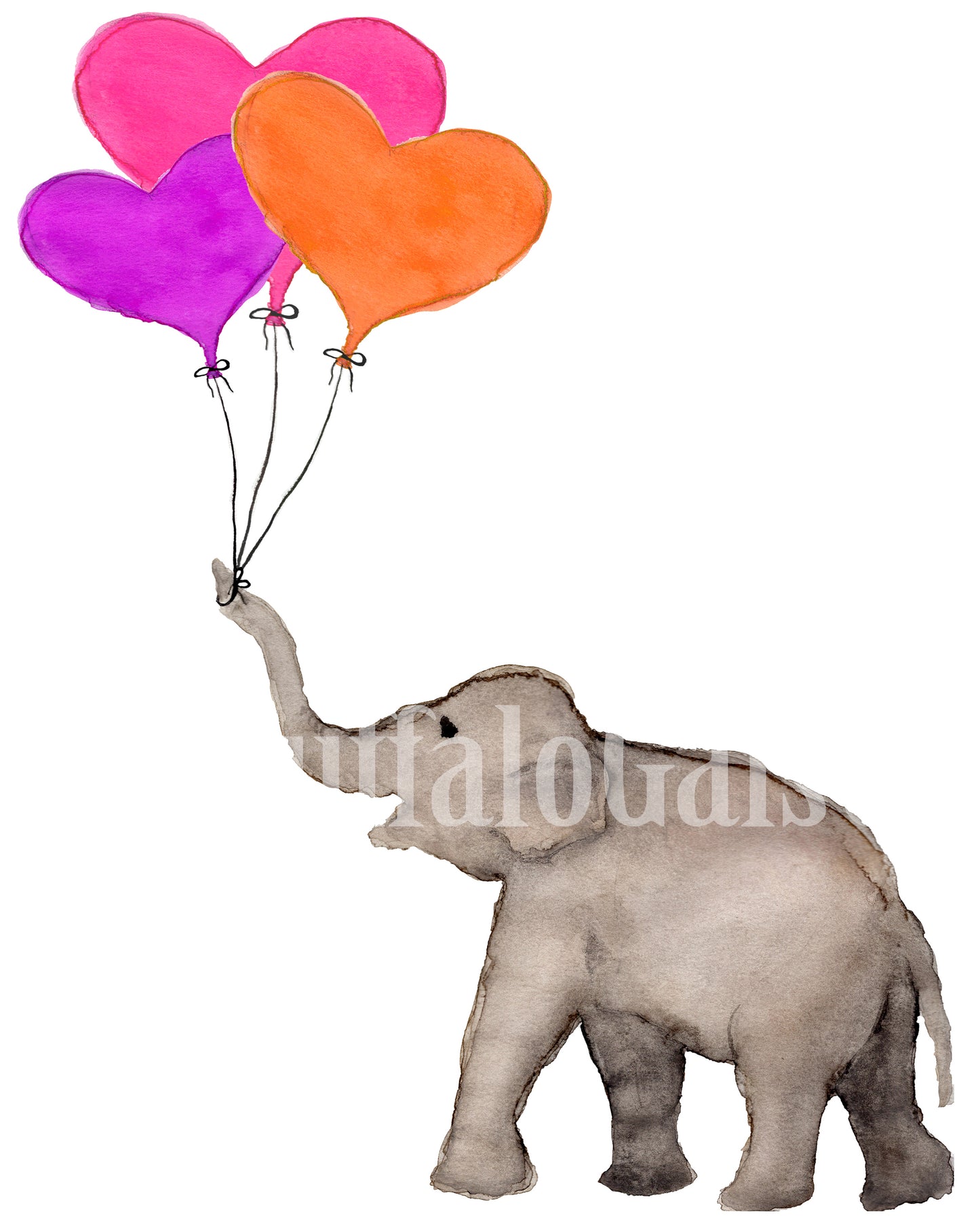 Pure Joy with Orange Balloon Bouquet Print