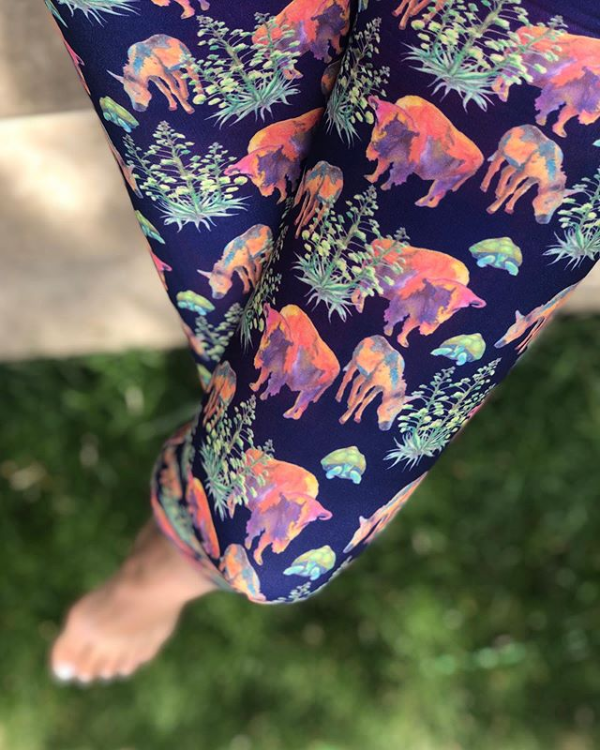 Watercolor Desert Capri Leggings