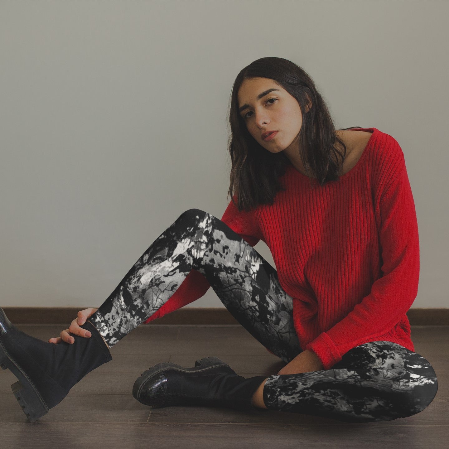 Leggings with Pockets - "White Buffalo Turquoise"