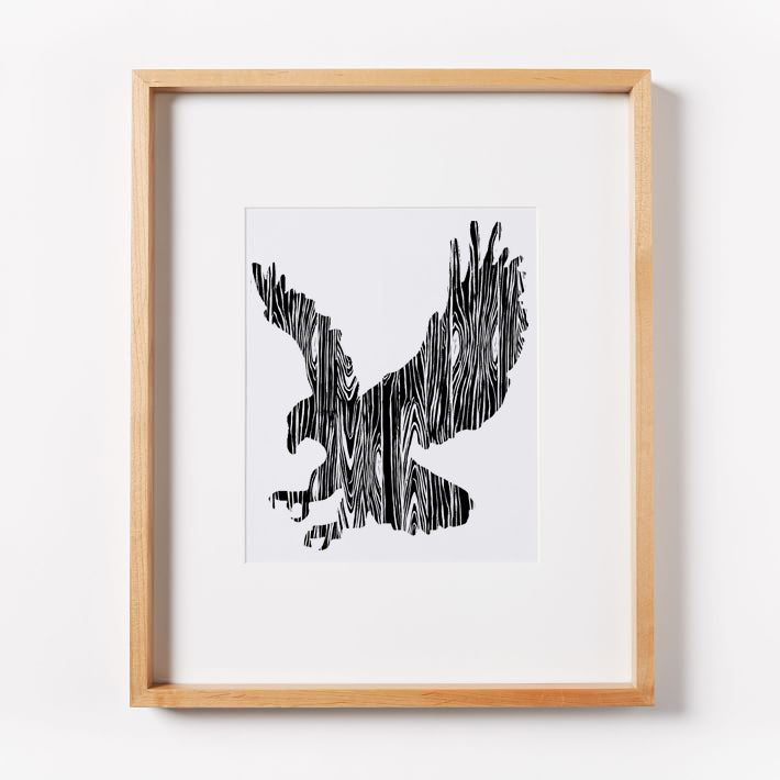 Wood Grain Eagle Print