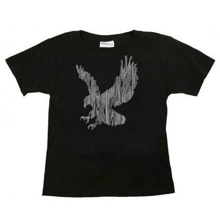 Wood Grain Eagle On Black Toddler T-Shirt