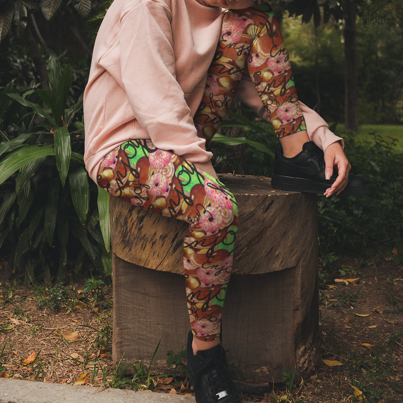 Capri Leggings - "Enjoy All the Donuts"