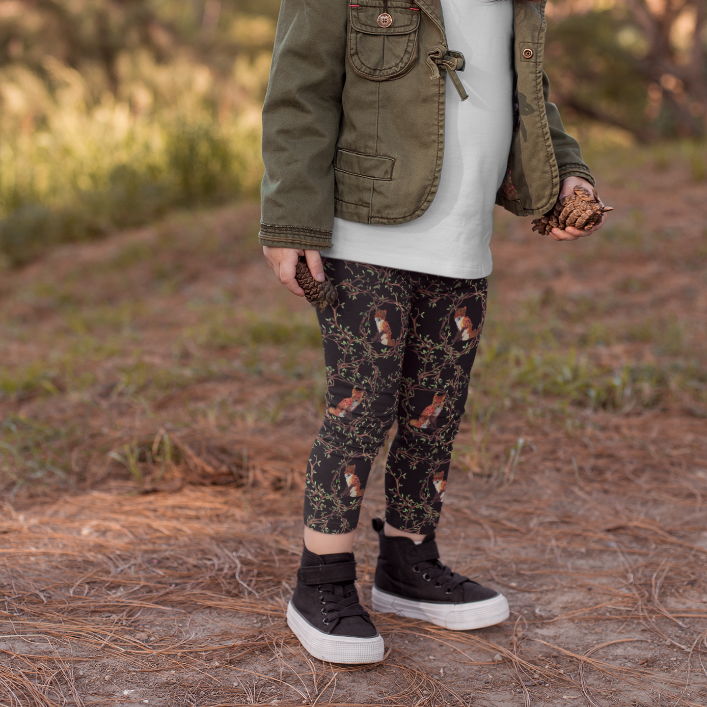 Floral Fox Youth Leggings
