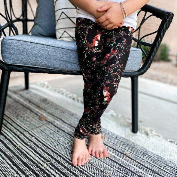 Floral Fox Youth Leggings