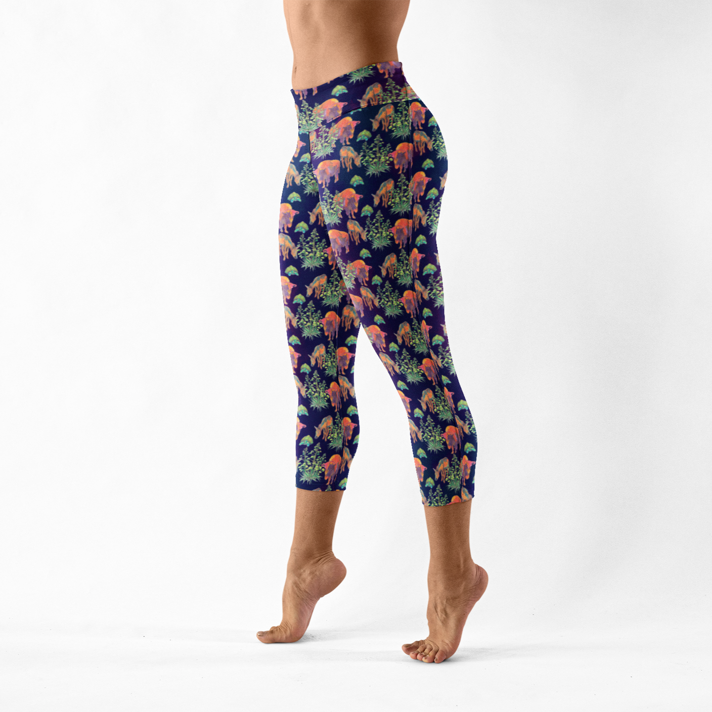 Watercolor Desert Capri Leggings