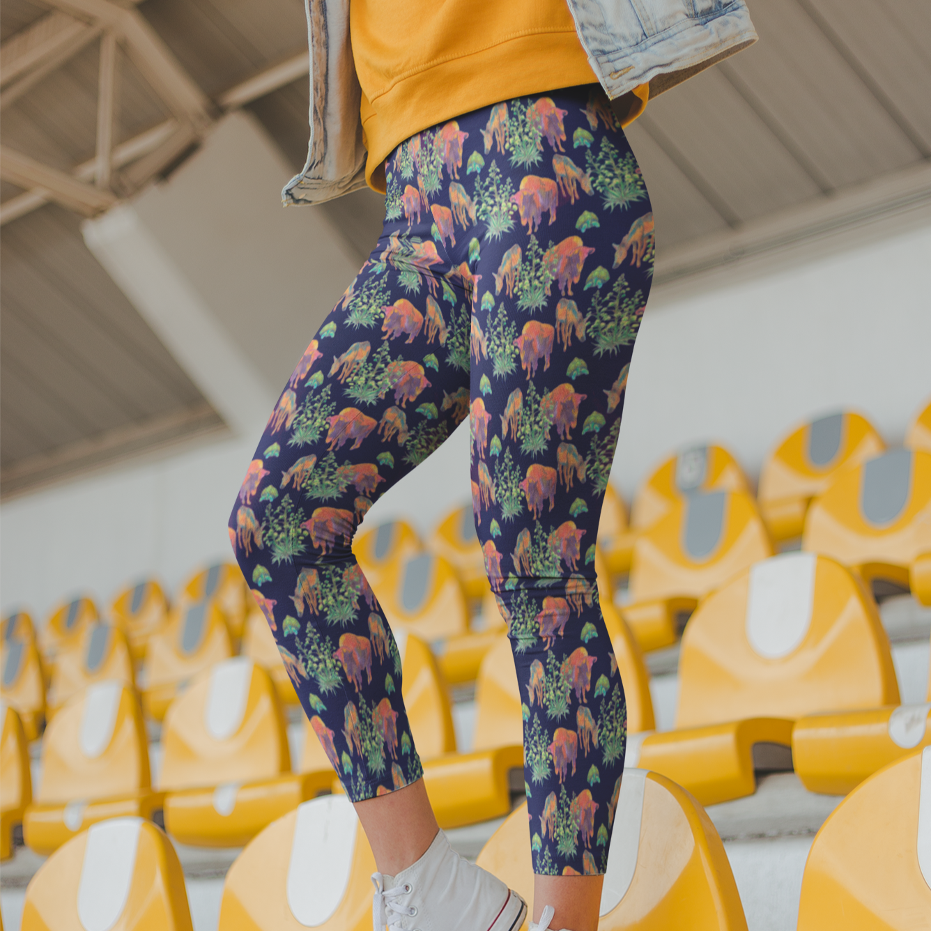 Watercolor Desert Capri Leggings